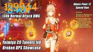 Yoimiya C0 Talents lv8 Shimenawa 4 Set Broken DPS Showcase - Abyss Floor 12 Speed Run