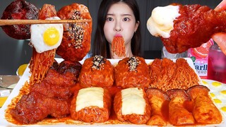 ASMR MUKBANG | 핵불닭쌈 불닭버섯 양념치킨 먹방 & 레시피🔥 FRIED CHICKEN AND NUCLEAR FIRE NOODLE WRAPS! SPICY MUSHROOMS