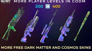 More "Player levels" in CODM | "400 free player levels" | More "Free Cosmos and Dark matter" skins
