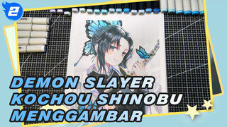 Menggambar Nona Kochou Shinobu/Serangga Hashira dari Demon Slayer | Jiplakan Spidol_2