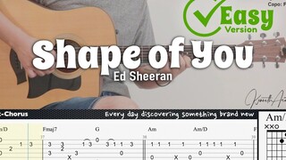 【吉他翻弹】这个谱子超级适合新手，Shape of You 简单版来啦