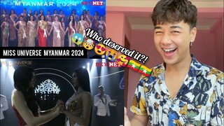 Miss Universe Myanmar 2024(Grand Coronation Night) | TOP 10 Evening Gown &Crowning Moment | REACTION