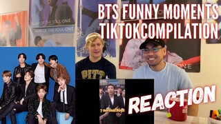 My American Friend & I React to bts funny moments tiktok compilations/ try to not laugh | REACTION