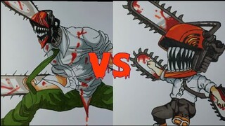 Drawing Chainsaw Mans Vs Chibi do not erase Vẽ Quỷ Cưa