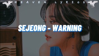 KIM SEJEONG(김세정) - WARNING Easy Lyrics