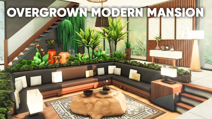 Overgrown Modern Mansion (Collab with SunnyCreations) | SIMS 4 Stop Motion Build | No CC