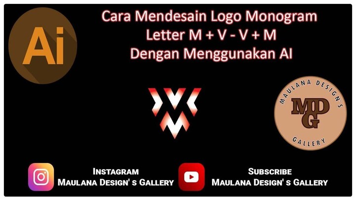 Cara Mendesain Logo Monogram Letter M + V - V + M Dengan Menggunakan AI