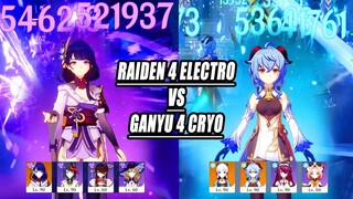 Raiden Shogun 4 Electro vs Ganyu 4 Cryo - 100% Elemental DMG Bonus Floor 12 Showcase