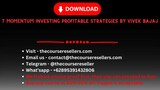 7 Momentum Investing Profitable Strategies By Vivek Bajaj