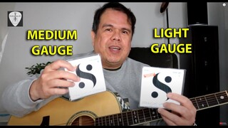 Guitar String Gauge Comparison : Light vs Medium on Crafter TC-035 Acoustic Guitar | Edwin-E