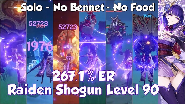 Raiden Shogun Build DPS Level 90 Solo | Genshin Impact 2.1 | Baal Ei Build Gameplay F2P