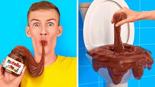 FUNNY PRANKS WITH SLIME FOR 24 HOURS CHALLENGE || Gone Wrong! Ultimate Tricks By 123 GO! CHALLENGE