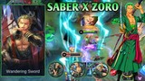 SABER SKIN SCRIPT AS ZORO ONE PIECE | FULL EFFECTS + NO PASSWORD - MOBILE LEGENDS