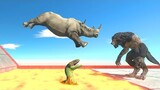 Super Jump Over Lava and Werewolf - Animal Revolt Battle Simulator