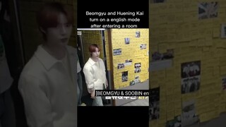 Beomgyu an Huening Kai English mode on #txt #txtmoa #txtshorts #fyp #hueningkai #beomgyu #kpop #moa