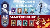 Spiral Abyss 4.5 Floor 10 C0 Princess Sneeze & C6 Master Chef | Genshin Impact