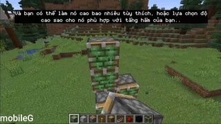 Cách làm thang máy đá đỏ lên xuống siêu nhanh trong minecraft #game