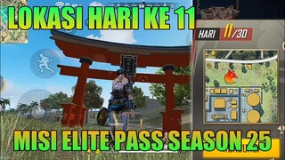 LOKASI PETA HARTA HARI KE 11 MISI ELITE PASS SEASON 25 | FREE FIRE