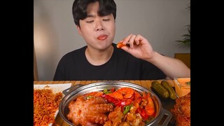 Mukbang mì cay siêu to bạch tuộc sốt cay siêu ngon phần hai #amthucngon