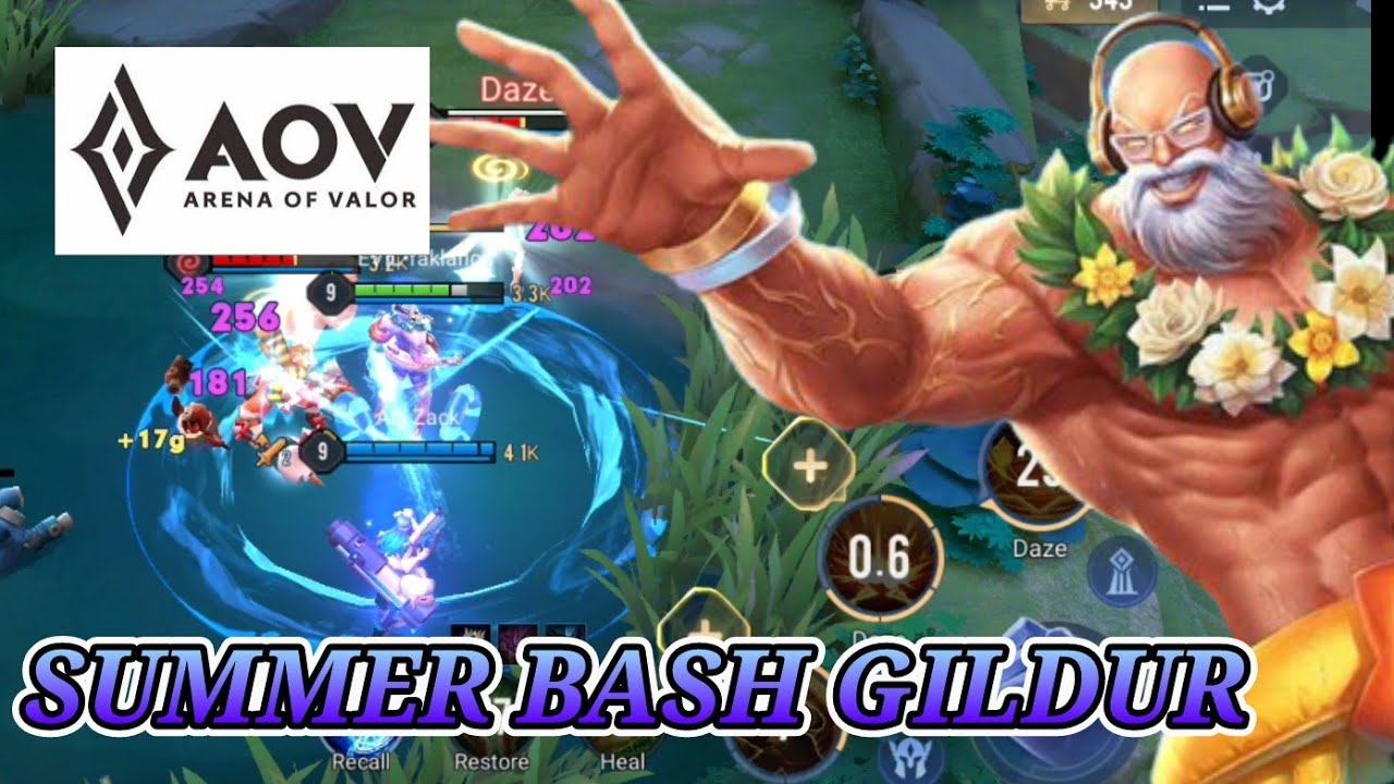 Aov Gildur Gameplay Summer Bash Skin Arena Of Valor Gameplay Bilibili