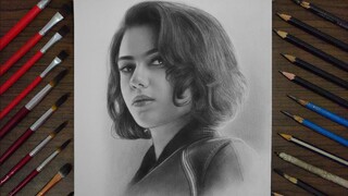 Black Widow Charcoal Drawing