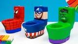 Making Toilet mod Superheroes Spider man, Hulk, Captain America with clay 🧟 Polymer Clay Tutorial