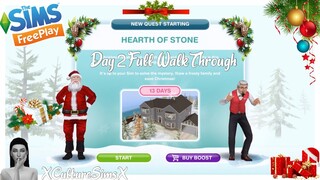 The Sims FreePlay - Hearth Of Stone Quest Day 2 Full Walkthrough | XCultureSimsX