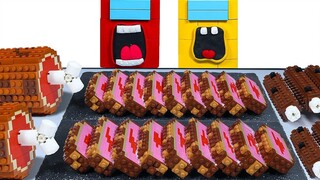 LEGO ในหมู่พวกเรา Mukbang กินสเต็กโกเบ - Stop Motion Cooking & Lego ASMR