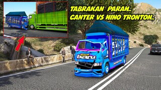 TABRAKAN TRUK CANTER VS HINO LOHAN # KISAH PERJALANAN SUPIR