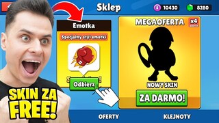 DARMOWY SKIN DLA KAŻDEGO I TEST NOWE EMOTKI! Stumble Guys