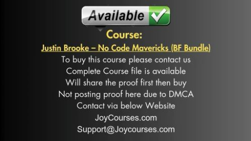 [JOYCOURSES•COM](CHEAP) Justin Brooke – No Code Mavericks (BF Bundle)