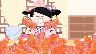 -Empresses in the Palace animation eating show｜Xia Dongchun’s immersive orange gummy candy~