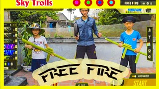 FreeFire | Ngoài Đời Thật | Biệt Đội Trẻ Trâu  | Sky Troll