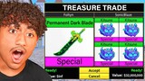 Trading PERMANENT DARK BLADE For 24 HOURS.. (Blox Fruits)