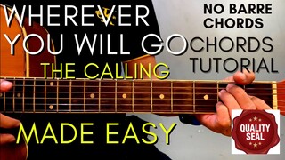 The Calling - Wherever You Will Go Chords (Guitar Tutorial) for Acoustic Cover