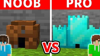 Minecraft NOOB vs PRO ความท้าทายสร้างบ้านหลังเล็กที่ปลอดภัยที่สุด