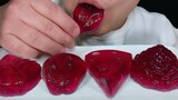 [ASMR]Eating 4 different colors of grape flavor jelly