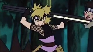 Konohamaru menggunakan Rasengan untuk menyerang Temari tapi Shikamaru menghentikannya