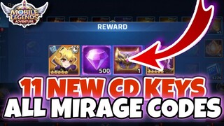 NEW MIRAGE CODES + 11 NEW CD KEYS | Mobile Legends Adventure 2022