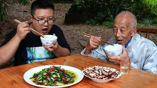 Countryside Recipe & Mukbang | Fried Cured Pork with Garlic Bolts