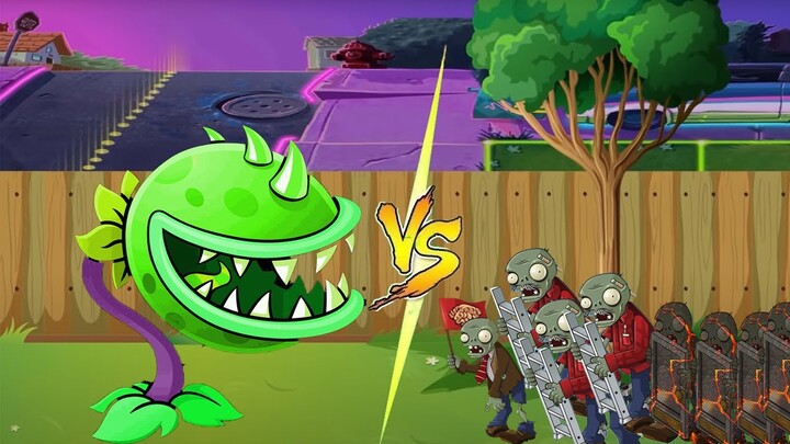 Plant vs Zombies ✔️Chomper + Starfruit vs  9999 Ladder Zombie  -- PVZ funny moments  2022 🅿245