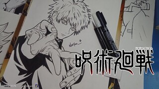 Gojo Satoru - Jujutsu Kaisen || Black and White Art (SPEED DRAWING)