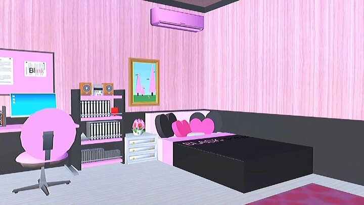 BlackPink Bedroom Idea(Sakura school Simulator)
