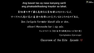 Classroom of the elite s1 ep 10 Tagalog sub