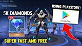 5K DIAMONDS SUPER FAST AND FREE USING PLAYSTORE! LEGIT! FREE DIAMONDS! HOW?! | MOBILE LEGENDS 2023