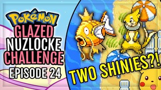 *TWO* *SHINY* POKEMON IN *ONE* EPISODE?! | Let's Play Pokemon Glazed 3rd Life Nuzlocke #24