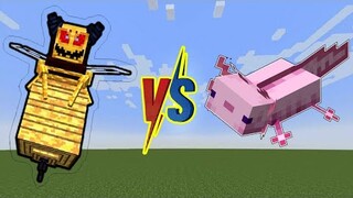 MOB BATTLE MUTANT BEE VS MUTANT AXOLOTL MINECRAFT