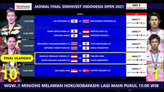 Jadwal Final SimInvest Indonesia Open 2021, Marcus/Kevin Vs Hoki/Kobayashi Pukul 15:00 Live MNC TV