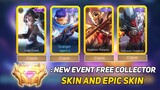FREE EPIC SKIN AND COLLECTOR SKIN "CLAIM YOURS TOO" 2021 NEW EVENT MOBILE LEGENDS BANG BANG