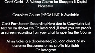 Geoff Cudd course  - AI Writing Course for Bloggers & Digital Marketers download